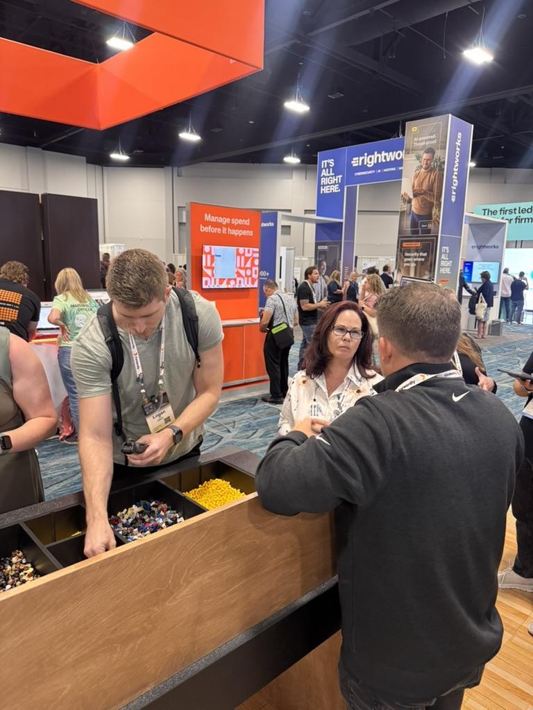 Logan Graf sorting Legos at the Canopy booth